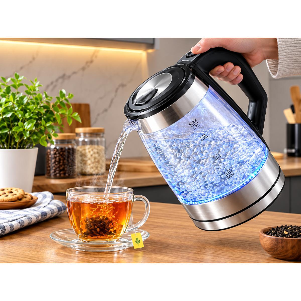 Electric Glass Kettle 2.2L, 1500W Fast Boiling