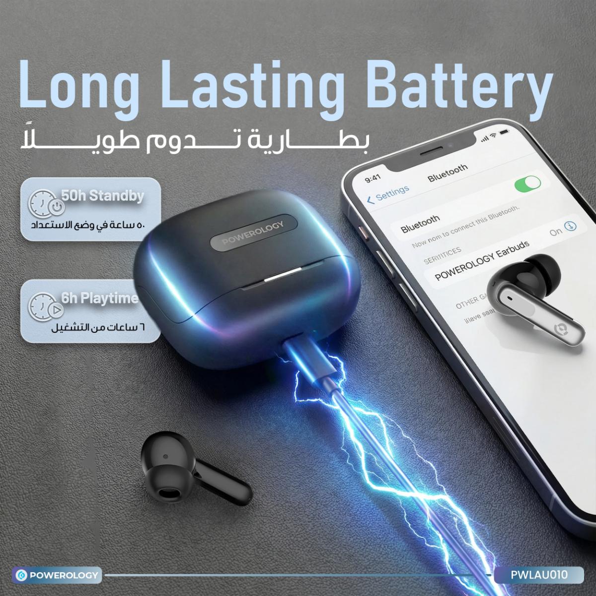 Powerology Hybrid ANC True Wireless Earbuds