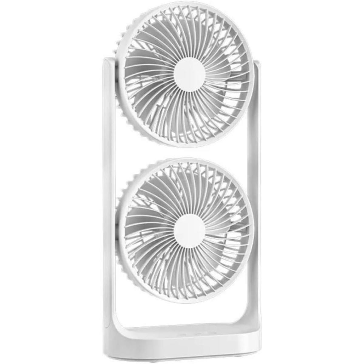Dual-Head Portable Fan with Type-C Charging