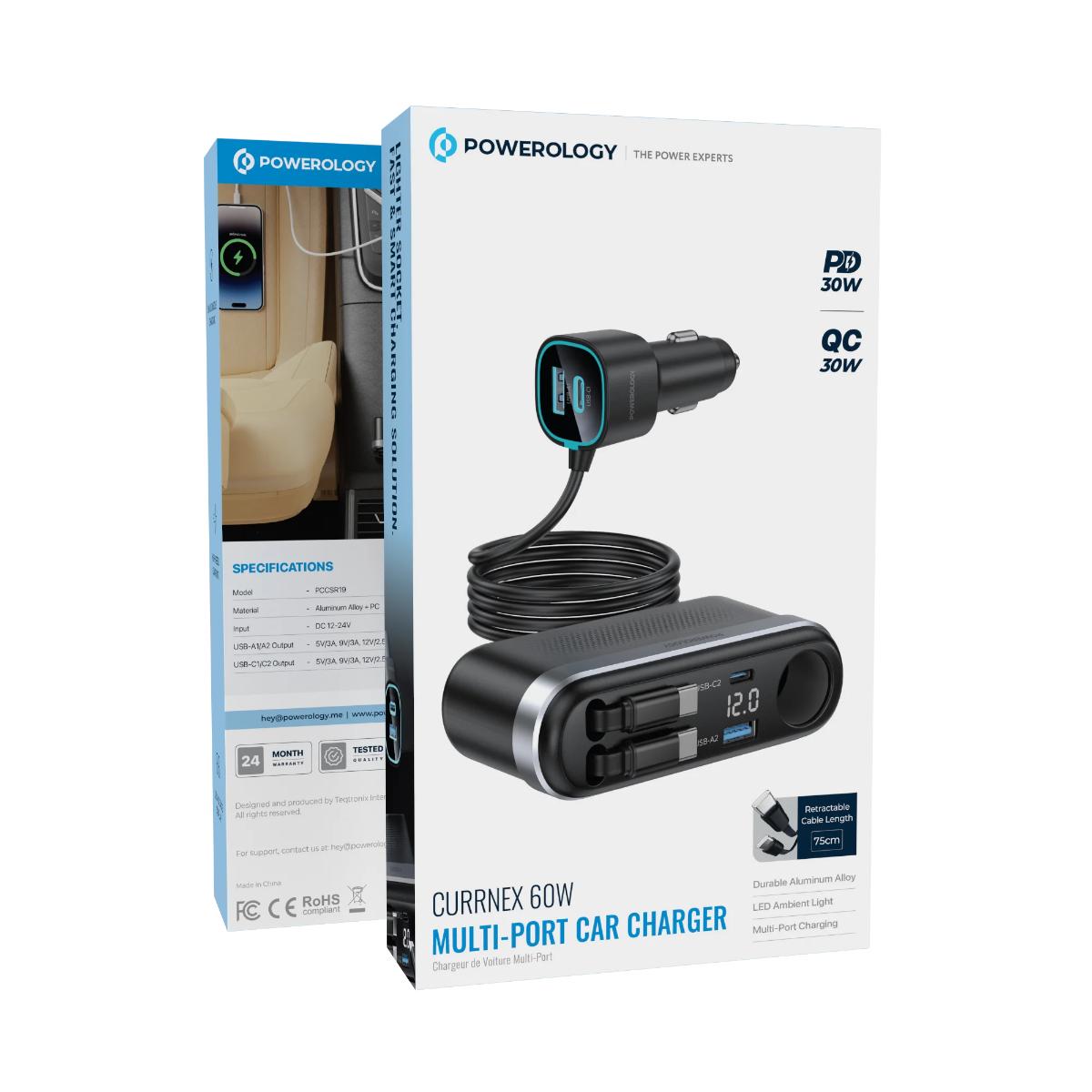 Powerology  60W Multi-Port Car Charger