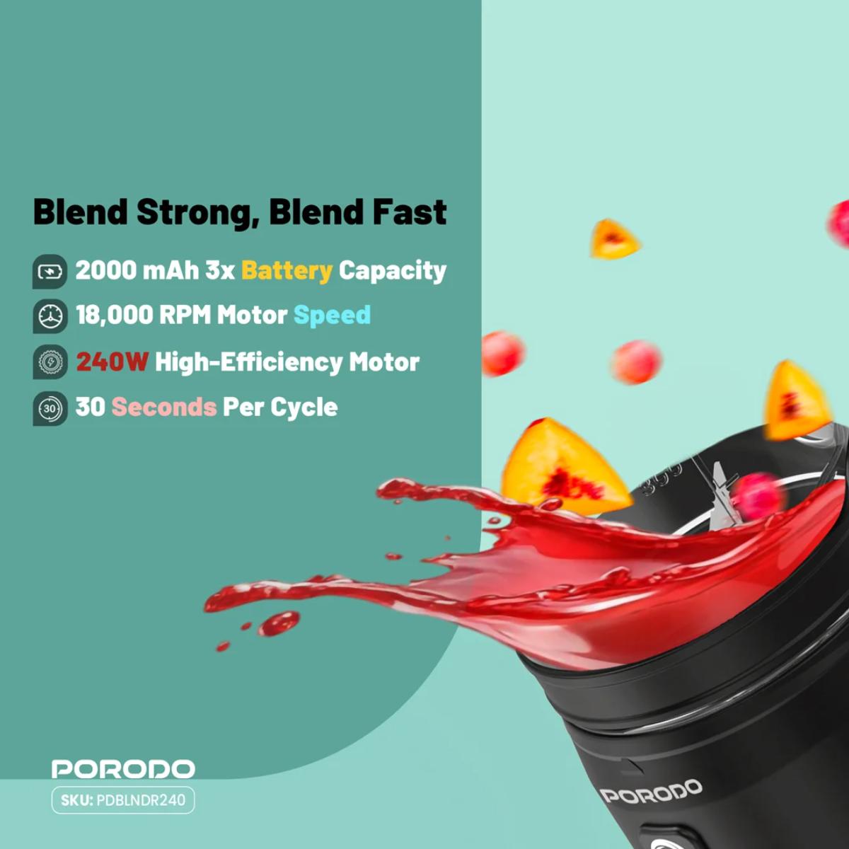 Porodo Lifestyle Nutrimix Dual-Spin Blender