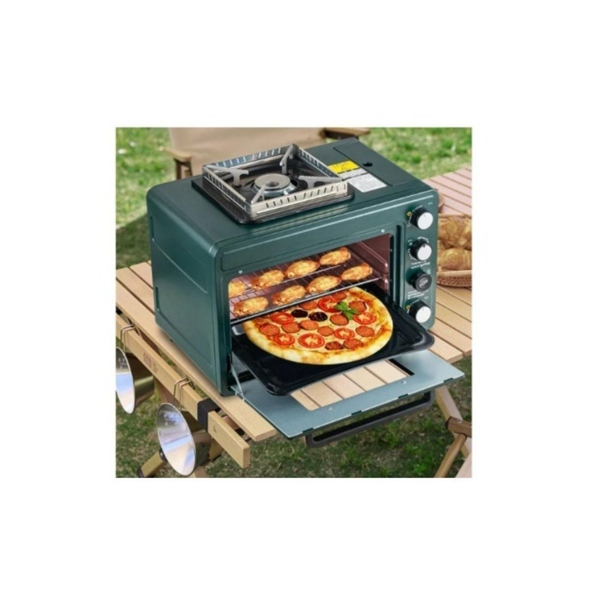 2-in-1 Gas Stove with 25L Oven Compact Cooker