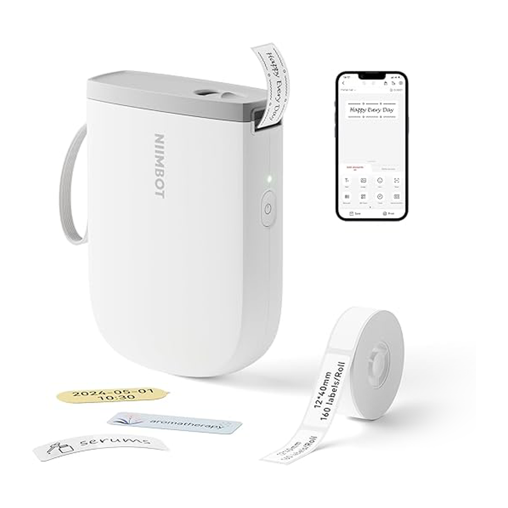 NIIMBOT D11_H Upgraded Portable Thermal Label Printer with 1 Roll Tape