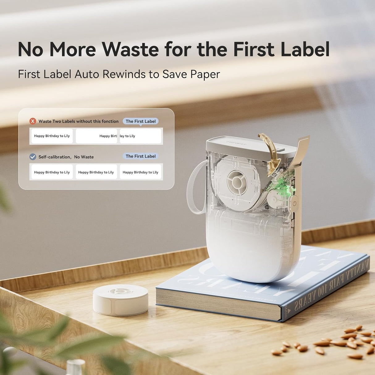 NIIMBOT D11_H Upgraded Portable Thermal Label Printer with 1 Roll Tape