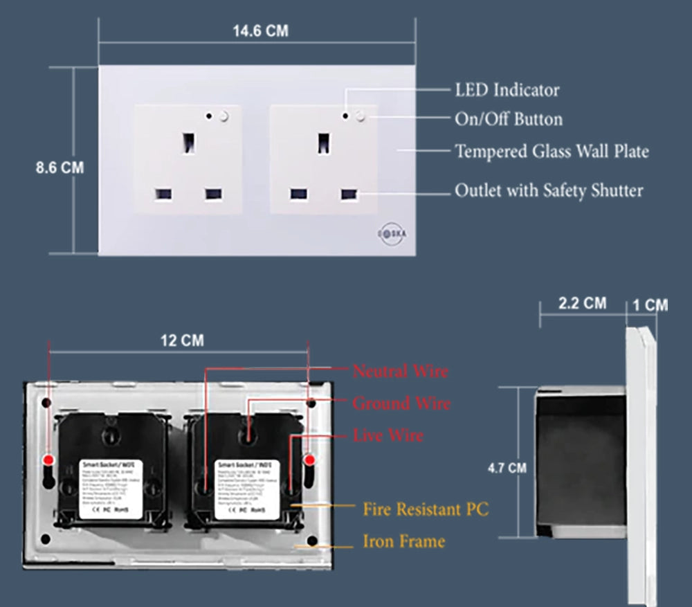 Double Smart Wall Socket by Tradeo Shopping | Smart Socket | Tradeo Shopping